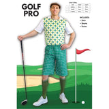 Packaging for green golf pro adult costume
