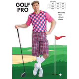Packaging for pink golf pro costume