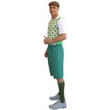 Side view of adult golf pro costume showing fit and silhouette
