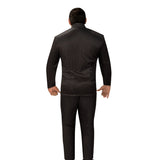 Back view of Gomez Addams Family adult pinstripe suit costume