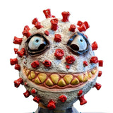 Gone Viral scary latex monster mask with bulging eyes, gruesome teeth and red details