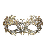 Gold lace mask on a white background