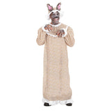 Man wearing the grandma wolf costume