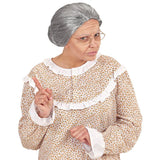 Grey grandmother wig with bun 