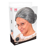 Wig packaging for grandmother grey wig