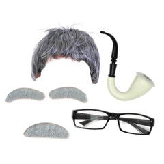 grandpa costume kit wig moustache glasses pipe