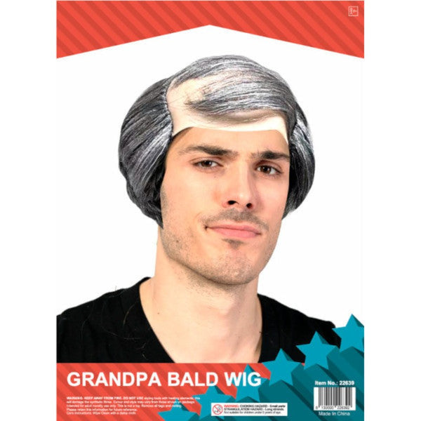 Balding character wig with realistic style