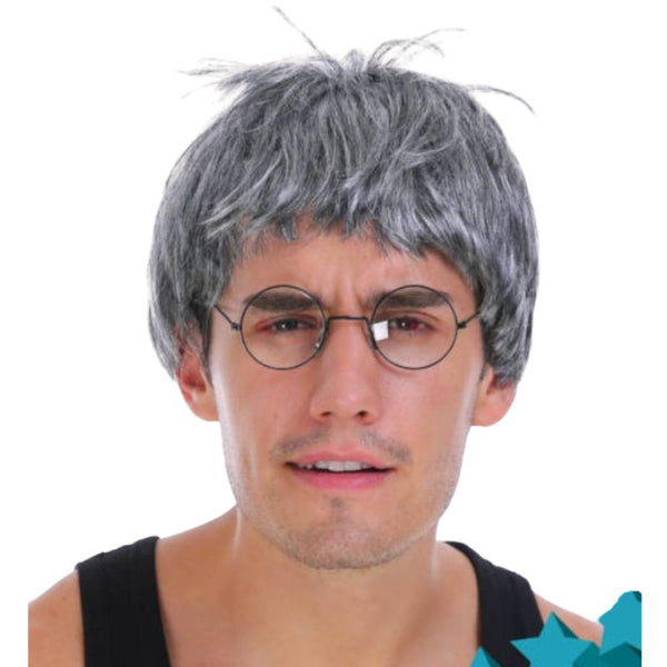 Short grey Grandpa Wig for 100 Days of School or old man costumes