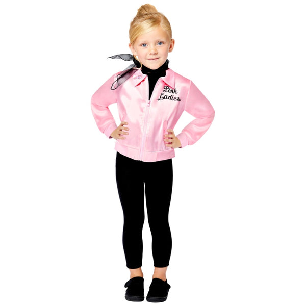 Grease pink lady girls jacket with logo.