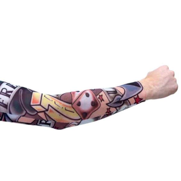greaser tattoo sleeve single arm 1950s fake tattoo costume accessory