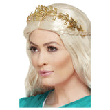Gold Grecian leaf headband costume accessory for toga parties, Greek goddess, or Roman themed events