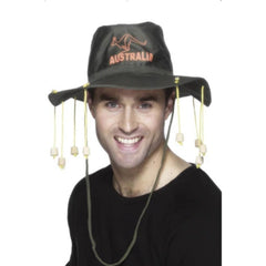 Green Australia Hat with hanking cork look, adult size