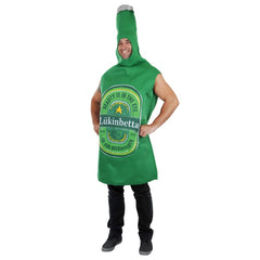 Green beer bottle costume accessory