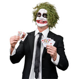 Short green costume wig with crimped texture