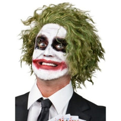 Green crimped villain wig for adults