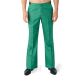 Green pants with pockets and elastic insert in waist
