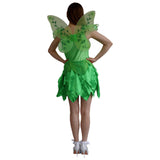 Green Fairy Costume with dress and wings back view