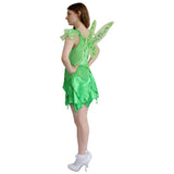 Green Fairy Costume with dress and wings side view