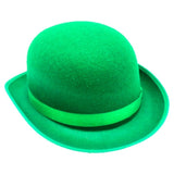 Green felt bowler hat adult costume accessory