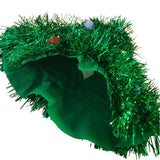 Green tinsel hat with on a white background