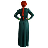 Ladies Green Princess Dress medieval style back view