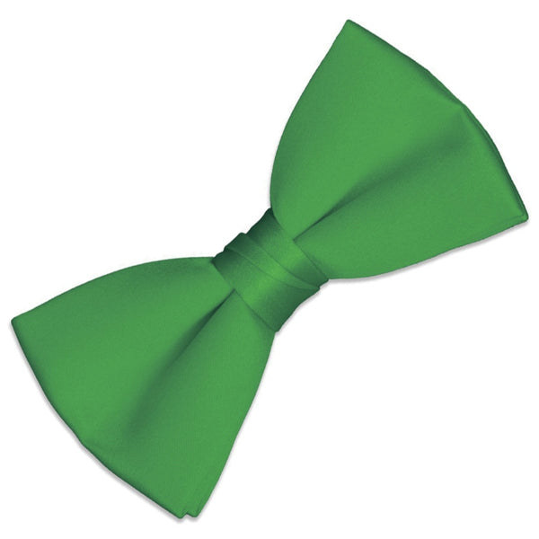 Assorted satin bow ties in green – costume and formal wear.
