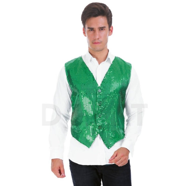 Green sequin vest adult costume accessory