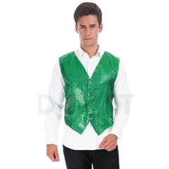 Green sequin vest adult costume accessory