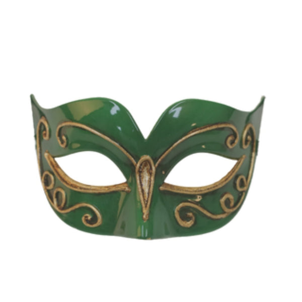 Green and gold masquerade eye mask