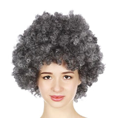 grey afro wig retro costume wig