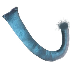 Grey curled animal tail with fluffy tip and elastic loop – 46cm