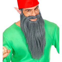 Grey Long Beard and Moustache Worn with Elf Costume