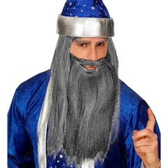 Grey Long Beard and Moustache Worn with Elf Costume