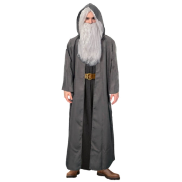 grey wizard robe costume hooded adult