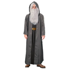 grey wizard robe costume hooded adult