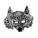 Grey Wolf Half Mask with fur-like texture and snout detail, perfect for Halloween, Red Riding Hood, werewolf costumes, theatre, cosplay, and themed parties.