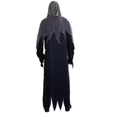 Long black robe with a hood on a white background