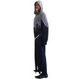 Grim reaper robe with hood and grey gauze overlay