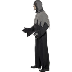 Adult Grim Reaper robe costume with hood and chain – Halloween fancy dress outfit