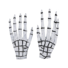 Grim Reaper skeleton gloves with long bone-detailed fingers for Halloween costumes