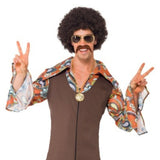 Close up of groovy boogie costume focusing on collar and sleeves detail