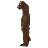 gruffalo deluxe costume, brown fur with hands covered with claws.