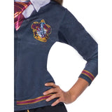 gryffindor ladies top is grey with yellow and maroon trim.