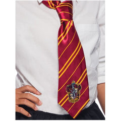 Gryffindor tie with red and gold stripes and house emblem from Harry Potter