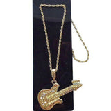 guitar necklace in gold perfect for Rockers.