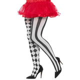 Black and white harlequin tights plus size costume accessory