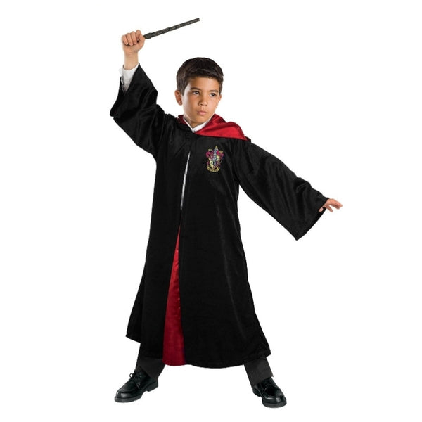 Official Harry Potter deluxe robe for children with Gryffindor hood and Hogwarts crest