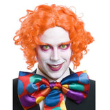 Orange curly hatter wig and eyebrow set