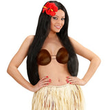 Hawaiian coconut bra plastic costume accessory