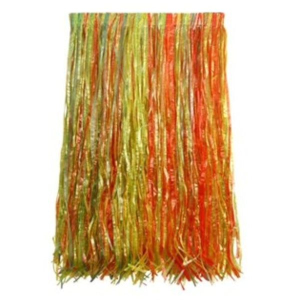 Hawaiian Hula Skirt – multi-coloured with elastic waist, perfect for tropical and luau parties